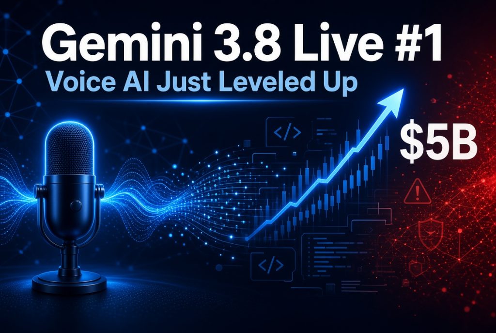 Gemini 3.8 Live #1” + a microphone or waveform.